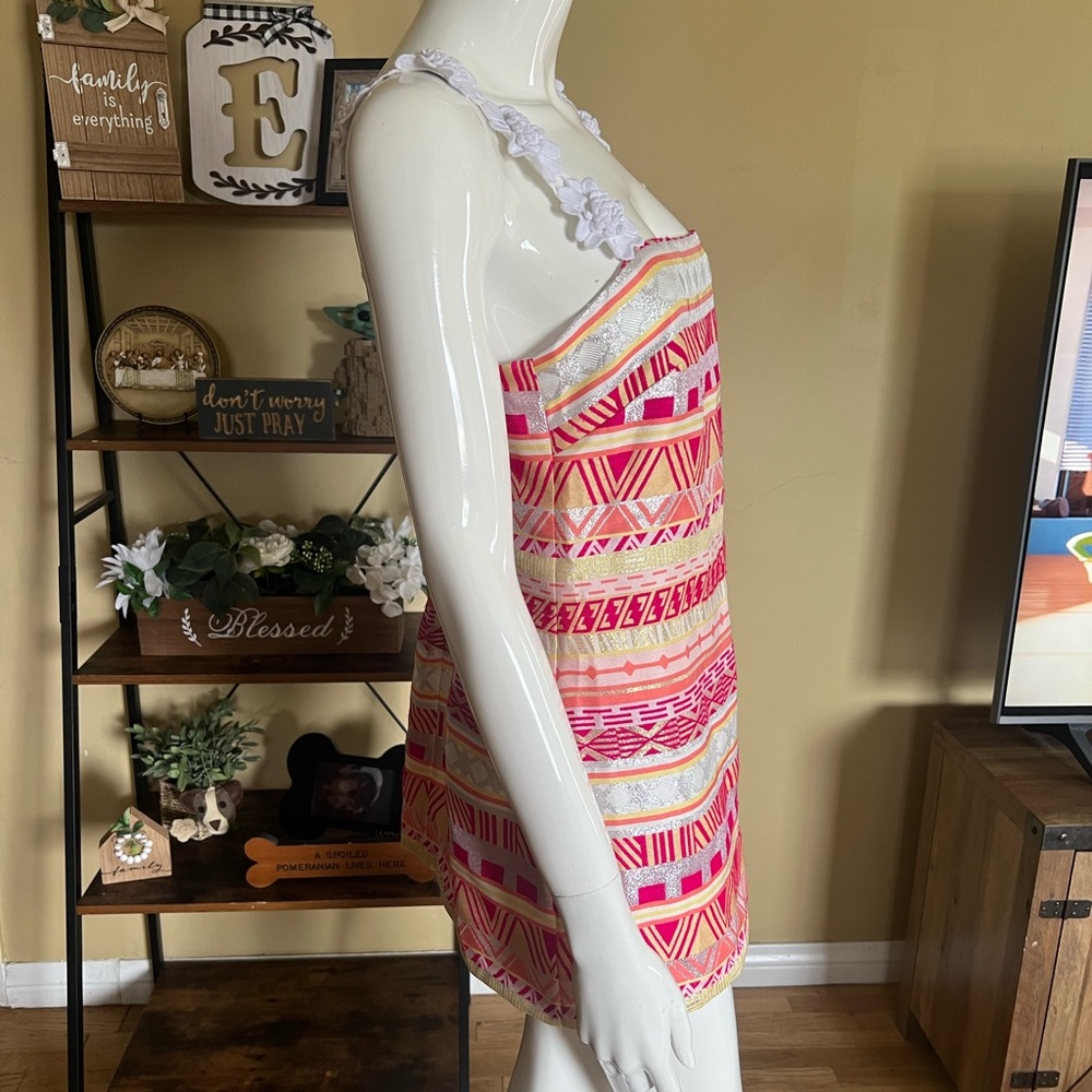 Laundry Women’s Pink & White Printed Mini Dress SZ 4💕✨ - Picture 5 of 15